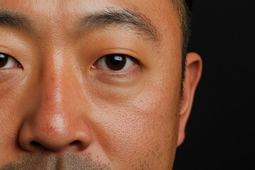 Close-up portrait of a man with intense gaze