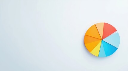 Fototapeta premium Colorful pie chart on light background for analysis