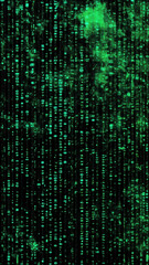Digital falling code effect wallpaper evoking data streams and virtual environments for smartphones.

