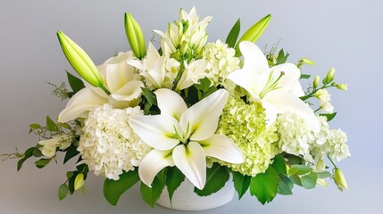 Fototapeta premium Floral arrangement display indoor studio decorative content minimalist environment close-up view elegance and beauty