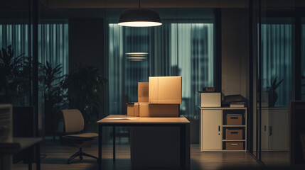 Contemplative Person by Window in Empty Office