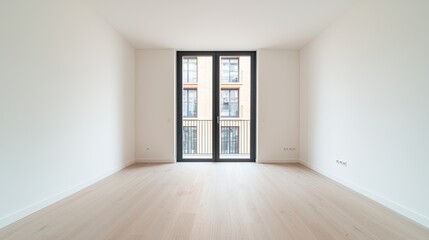 Fototapeta premium Empty modern apartment interior urban setting real estate photography minimalist design natural light home concept