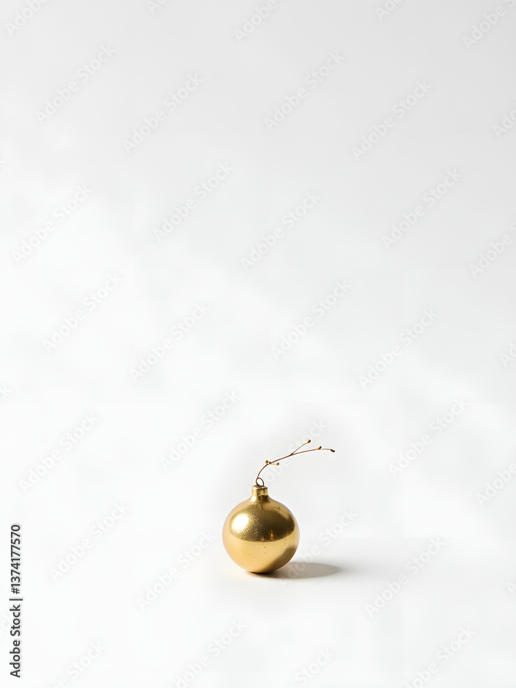 Aufkleber a small gold ornament is placed against a clean white surface creating a simple yet elegant visual e