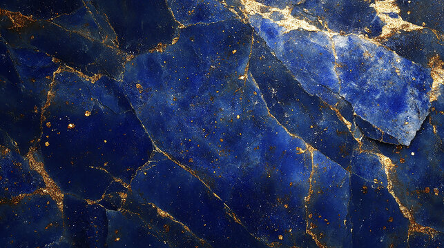 Lapis lazuli stone with golden flecks on the surface