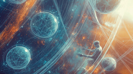 Agentic AI Birth, AI Galaxy, Universe Concept