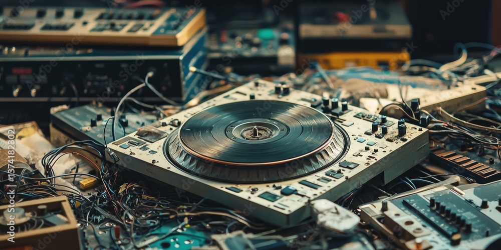 Poster exploded parts of a beat machine