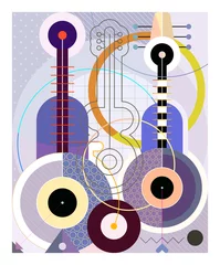 Fotobehang Abstracte Kunst Guitar Poster Design  ©  danjazzia