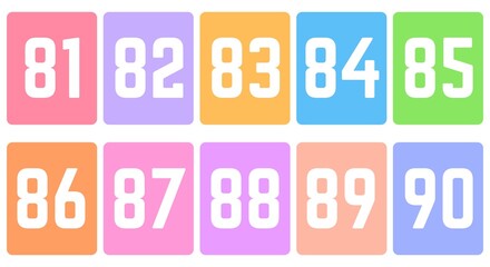 Colorful number flashcards for kids' learning. Perfect for teaching counting and number recognition.