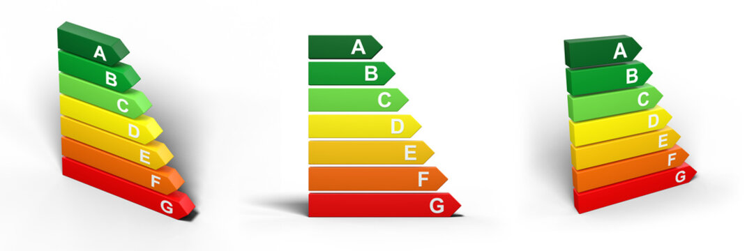 Diagnostic de performance &eacute;nerg&eacute;tique ou DPE - rendu 3D, PNG fond transparent