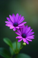 Vibrant pair of purple flowers with rich petals,  vibrant,  flowers
