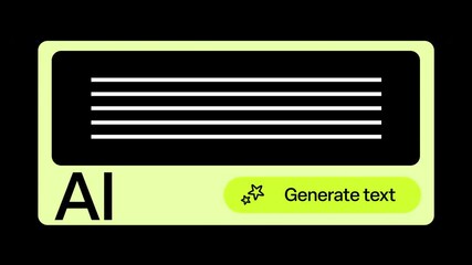 Vector animation of an AI text prompt box. It has transparent background