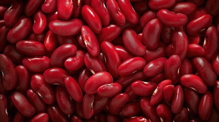 Red kidney beans close-up on a dark background  
