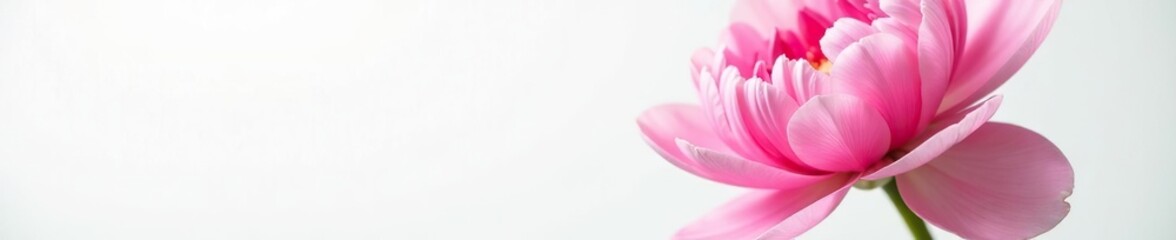 Fototapeta premium vibrant fresh peony flower with delicate petals on clean white background, white background, fresh