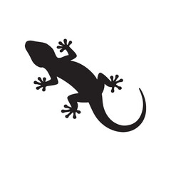 Obraz premium Closeup tokay gecko silhouette vector flat illustration design.