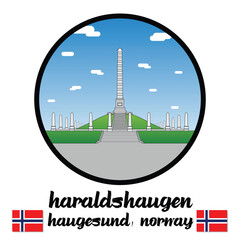 Circle Icon Haraldshaugen. Vector illustration