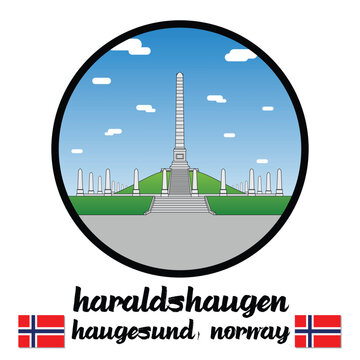 Circle Icon Haraldshaugen. Vector illustration