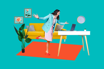Sketch image artwork composite 3D photo collage of human resources manager recruitment aged woman...