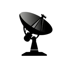 satellite dish is depicted in sleek, modern design, showcasing its parabolic shape and supporting structure. This conveys sense of technology and communication