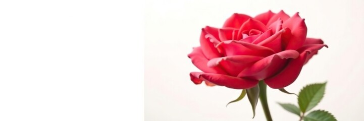 Vibrant red rose flower isolated on white background,  macro, Red rose