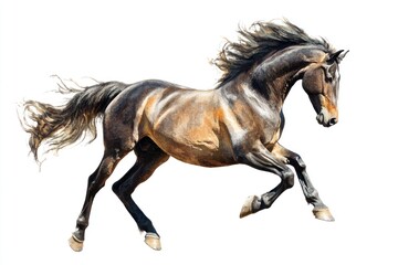 Fototapeta premium Painting of a horse artwork animal illustration.