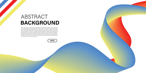 Modern abstract background with smooth gradient waves in blue, red, and yellow on a clean white background. A dynamic and futuristic design suitable for business presentations, technology banners,