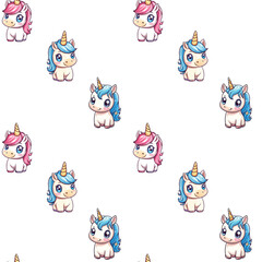 Obraz premium seamless pattern of cute cartoon unicorns