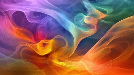 Obraz premium Abstract Colorful Swirls Vibrant Flowing Lines Digital Art Background
