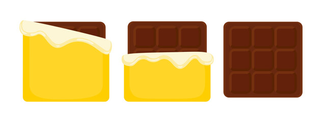 chocolate bar with yellow wrapper vector illustration