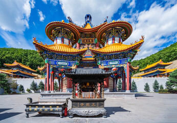 Landscape of Zhengjue Temple, Liudingshan cultural tourism area, Dunhua, Jilin Province	
