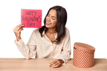Filipino woman with Valentine's message, love theme