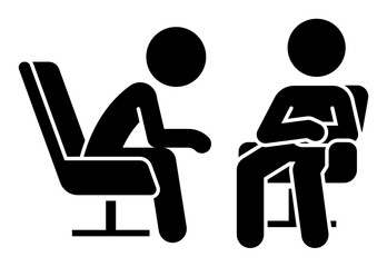 psychotherapy icon symbol, emotional support, communication concept, help support professional counselor, a helping hand, isolated flat vector illustration