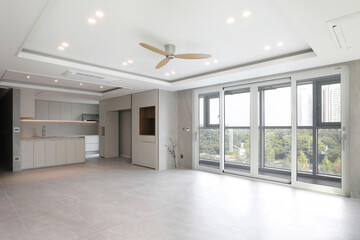 A luxury apartment complex with forest access