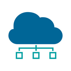 Cloud computing icon. Outline icons related to cloud technology, data center, connection network, digital service.