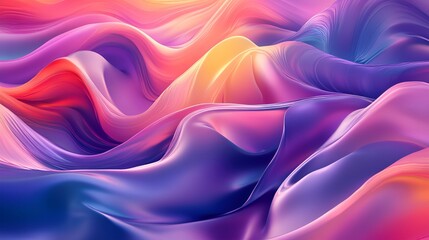 Obraz premium A vibrant abstract wave of colors, showcasing fluid patterns in shades of purple, pink, and blue, creating a dreamy and dynamic visual experience.