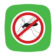 Mosquito repellent sticker vector cartoon illustration isolated on a white background.
