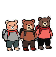 Three bears in a row background
