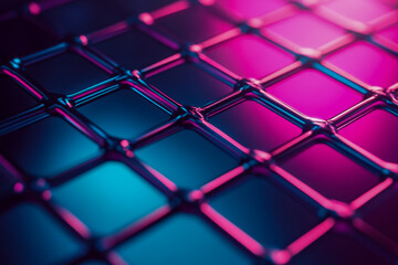 Futuristic Hexagonal Metallic Surface with Vibrant Reflections

