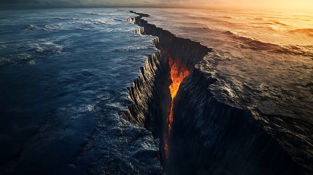 A subduction zone where one tectonic plate is forced under another, generating tremors 