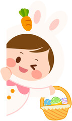 Easter Bunny Costume Boy Border Decoration 
