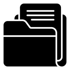 Document File Icon. Digital document storage symbol. Cloud backup and online file management sign - stock vector. Glyph Icon