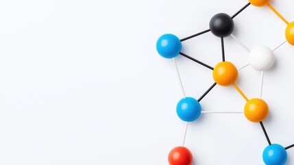 Obraz premium Colorful molecular structure on white background