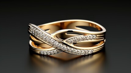 A photo of a double-band diamond ring.
