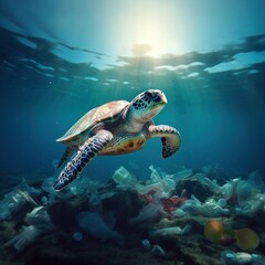 Fototapeta premium Sea outdoors reptile nature.