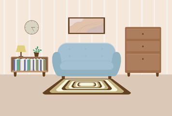 쇼파와 러그가 있는 거실