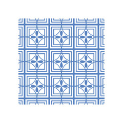 Blue and white geometric shapes. Seamless pattern design.