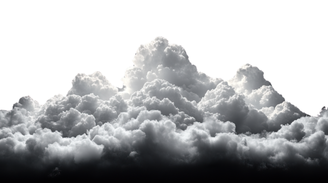 Dramatic Cloudscape: A breathtaking view of a towering cloud formation, captured in monochrome, evokes a sense of awe and the raw power of nature, perfect for conveying a sense of grandeur.