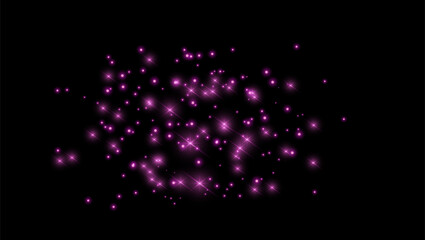 Purple sparks and stars shine with special light.