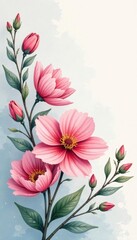 Delicate watercolor flower collection, ideal for elegant designs , nature, watercolor