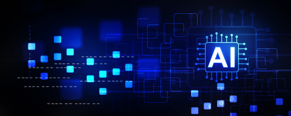 2d illustration Artificial Intelligence (AI) concept
