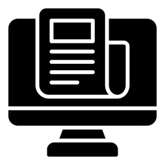 News Report Icon. Journalism symbol. Media coverage and information broadcast sign - stock vector. Glyph Icon